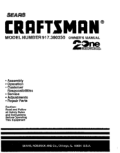 CRAFTSMAN 2One 917.380250 Owner's Manual