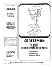 CRAFTSMAN 113.213090 Owner's Manual