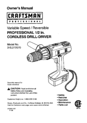 CRAFTSMAN 315.272070 Owner's Manual