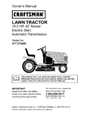 CRAFTSMAN 917.274400 Owner's Manual