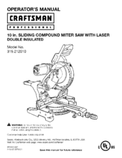 CRAFTSMAN 315.212010 Operator's Manual