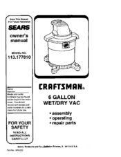 CRAFTSMAN 113.177810 Owner's Manual
