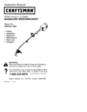CRAFTSMAN WEEDWACKER C944.511561 Instruction Manual