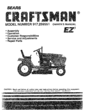 CRAFTSMAN EZ3 917.259551 Owner's Manual