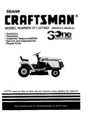 CRAFTSMAN 3One 917.257562 Owner's Manual
