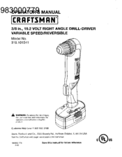 CRAFTSMAN 315.101541 Operator's Manual
