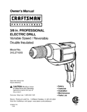 CRAFTSMAN 315.271690 Owner's Manual