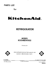 KitchenAid KSSS48DWX02 Parts List