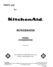 KitchenAid KSSS48MWX00 Parts List