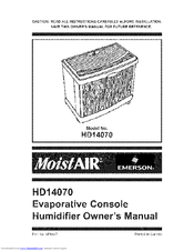 Emerson MoistAir HD14070 Owner's Manual