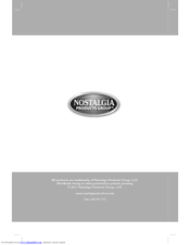 Nostalgia Electrics CFF960 Instructions And Recipes Manual
