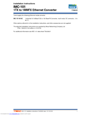 Novar IMC-101 Installation Instructions Manual