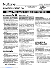 NuTone QTXEN110S Instructions Manual