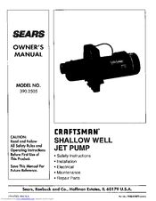 Craftsman 390.2505 Owner's Manual