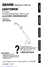 CRAFTSMAN WEEDWACKER 358.799160 Operator's Manual