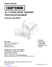 CRAFTSMAN 486.248463 Owner's Manual