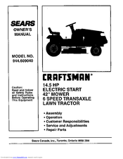 CRAFTSMAN 944.609040 Owner's Manual