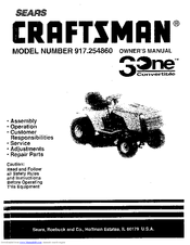 CRAFTSMAN 3One 917.254860 Owner's Manual