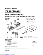 Craftsman 922210 Owner's Manual
