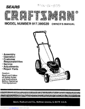 CRAFTSMAN 917.380520 Owner's Manual