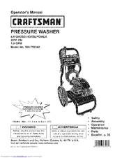 CRAFTSMAN 580.752342 Operator's Manual