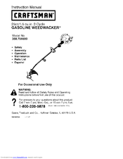 CRAFTSMAN WEEDWACKER 358.796600 Instruction Manual