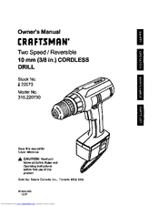 CRAFTSMAN 315.220730 Owner's Manual