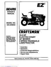 CRAFTSMAN EZ3 944.609050 Owner's Manual