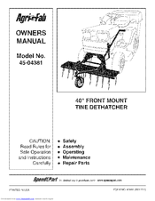 CRAFTSMAN 45-04381 Owner's Manual