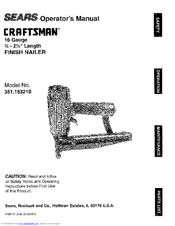 Craftsman 351.183210 Operator's Manual
