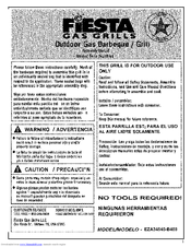 Fiesta OUTDOOR GAS BARBEQUE EZA34545-B403 Assembly Manual