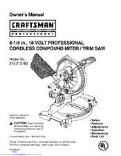 CRAFTSMAN 315.212180 Owner's Manual