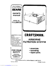 CRAFTSMAN 113.299720 Owner's Manual