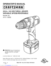 CRAFTSMAN 315.115330 Operator's Manual