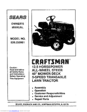 CRAFTSMAN 536.255861 Owner's Manual