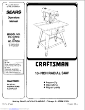 Craftsman 113.197150 Manuals | ManualsLib
