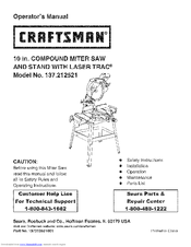 CRAFTSMAN 137.212521 Operator's Manual