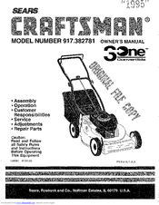 CRAFTSMAN 3One 917.382781 Owner's Manual