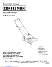 CRAFTSMAN 247.38510 Operator's Manual