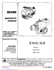 Craftsman 143.004016 Operator's Manual