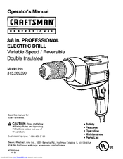 CRAFTSMAN 315.269390 Operator's Manual