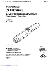 Craftsman 973.111380 Owner's Manual