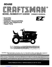 CRAFTSMAN EZ3 917.258580 Owner's Manual
