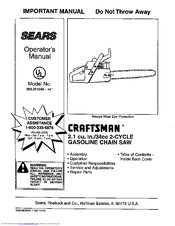 CRAFTSMAN 358.351040 Operator's Manual