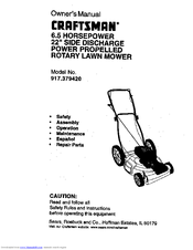 CRAFTSMAN 917.379420 Owner's Manual
