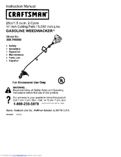CRAFTSMAN WEEDWACKER 358.795500 Instruction Manual