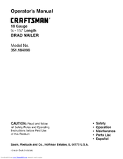 Craftsman 351.184090 Operator's Manual