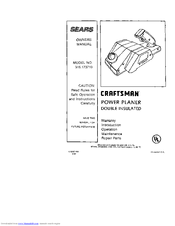 Craftsman 315.173710 Owner's Manual