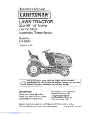CRAFTSMAN 917.28972 Operator's Manual