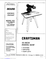 CRAFTSMAN 113.199410 Owner's Manual